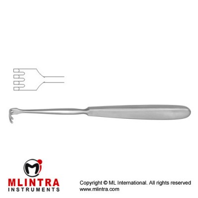 Klapp Retractor 4 Blunt Prongs Stainless Steel, 17.5 cm - 7" Blade Size 15 x 11 mm